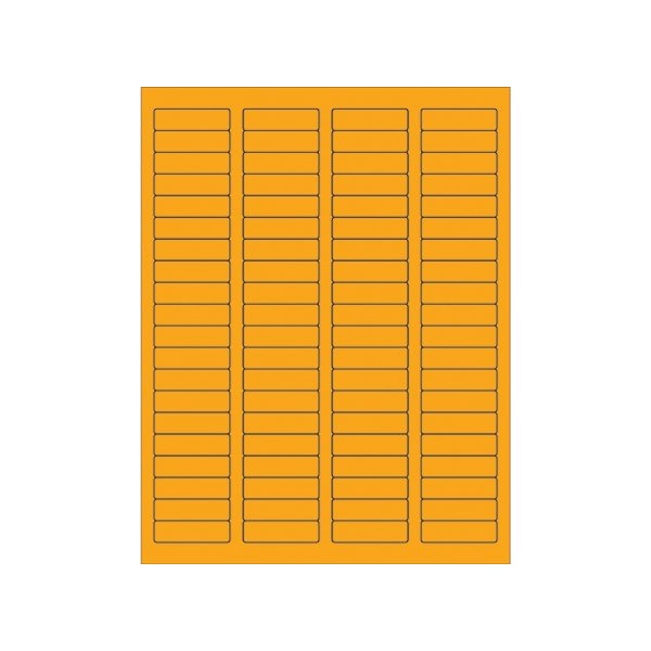 Bsc Preferred 1 3/4 x-1/2'' Fluorescent Orange Rectangle Laser Labels, 8000PK BUY00015934 - main